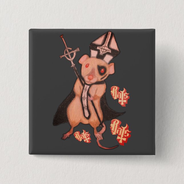 Papa Emerattus 2 Inch Square Button (Front)