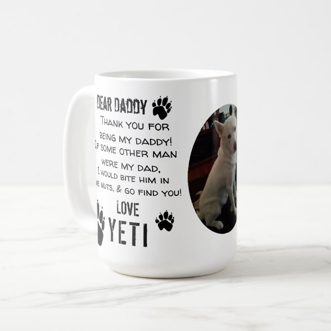 PAPA ENROUÉ DE TASSE ! CHER CAFÉ d'animal familier (Devant gauche)
