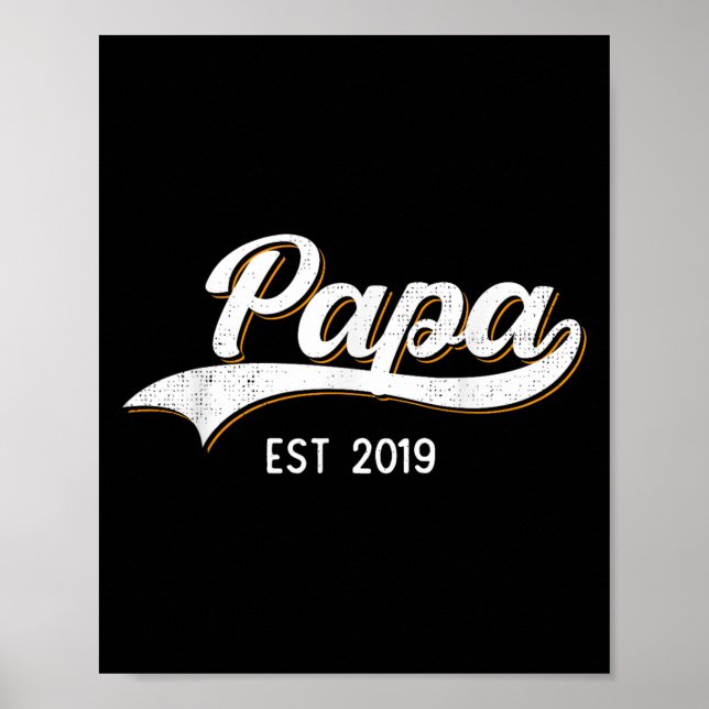 Papa Est 2019 Soon To Be Grandpa To Be Announcemen Poster (Front)