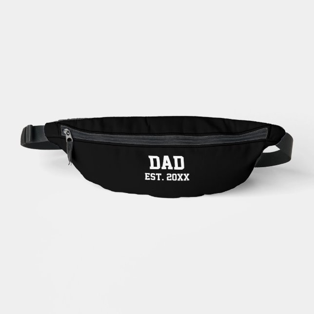 Papa Est. Année Modèle de texte noir et blanc (Recto)