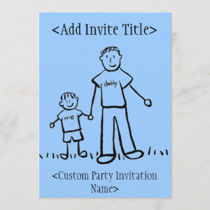 "Papa et moi" Petite Invitation de garçon ou Invit
