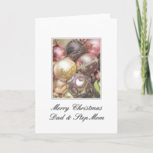Papa et Step Maman Joyeuse carte de Noël