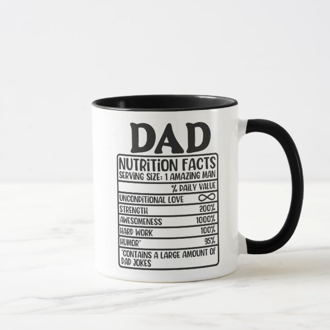 Papa Étiquette nutritionnel Mug (Droite)