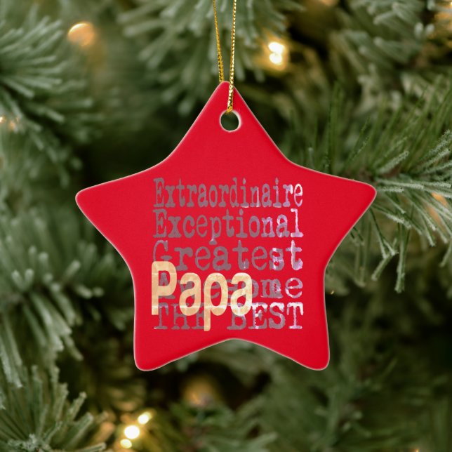 Papa Extraordinaire Ceramic Ornament (Tree)