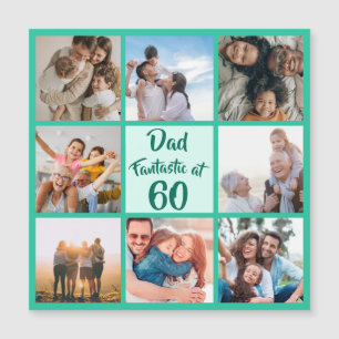 Papa fantastique à 60 ans photo carte magnétique