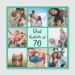 Papa fantastique à 70 ans photo carte magnétique