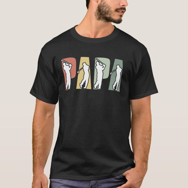 Papa Father's Day Golf  Grandpa T-Shirt (Front)