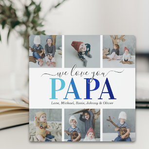 Papa Father's Day Photo Collage Plaque