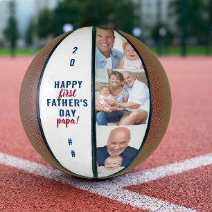 Papa First Fathers Day Editable Year 3 Photo Basketball