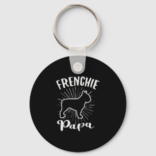 Papa Frensh Bulldog Frenchie French Puppy Dog Keychain
