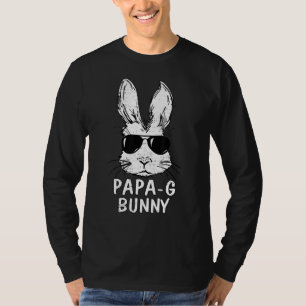 Papa G Bunny Face With Sunglasses Easter Matching T-Shirt