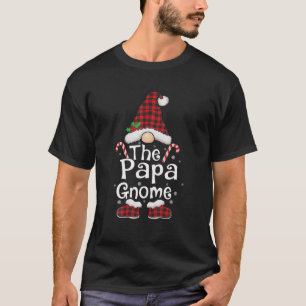 Papa Gnome Buffalo Plaid Matching Family Christmas T-Shirt