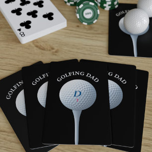 Papá Golfista Teeing Off Monograma Playing Cards