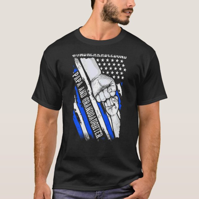 Papa Granddaughter Unbreakable Bond Usa Flag Patri T-Shirt (Front)