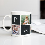 Papa | Grandfather 5 Photo Collage Coffee Mug<br><div class="desc">Create a sweet keepsake for a beloved grandpa this Father's Day or Grandparents Day with this simple design that features five of your favourite square or Instagram photos, arranged in a collage layout with alternating squares in charcoal black, spelling out "Papa" with a custom message in the last square (shown...</div>