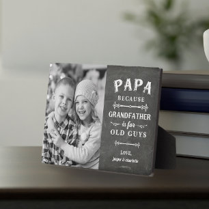 Papa Grandfather Father's Day Kids Photo Plaque