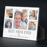 Papa Grandfather Grandchildren Photo Collage Plaque<br><div class="desc">Simple and clean design lets your family photos shine on this Best Papa Ever plaque. A large photograph in the centre with two smaller photos on either side let you insert your own photos easily. Best Papa Ever is written below in a modern font. Two lines below let you complete...</div>