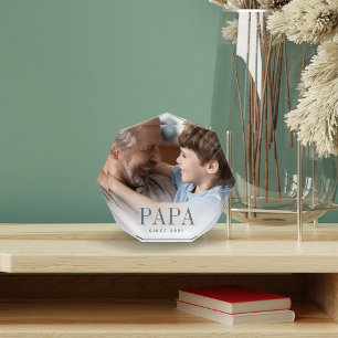 Papa Grandpa Year Established Photo Block