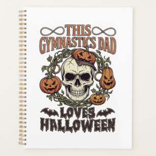 Papa Gymnastique Aime Halloween Crâne Citrouilles 