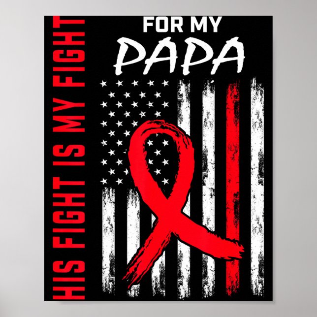 Papa Heart Disease Awareness Month Products Americ Poster (Front)
