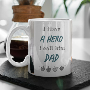Papa héros   Mug à café personnalisé pour la fête 
