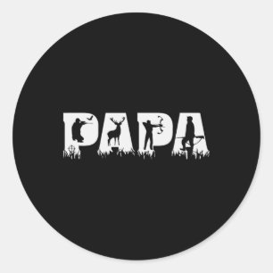 Papa Hunting Hunter Father's Day Classic Round Sticker