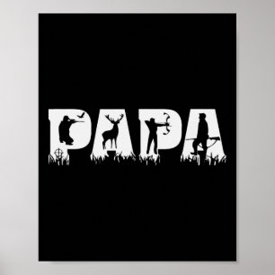 Papa Hunting Hunter Father's Day Poster