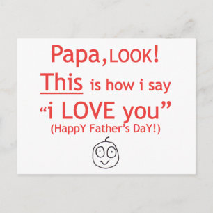 PaPa I love you! Postcard