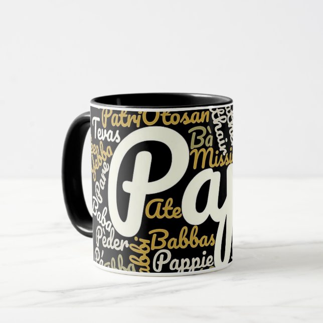 Papa in Different Languages Mug (Front Left)