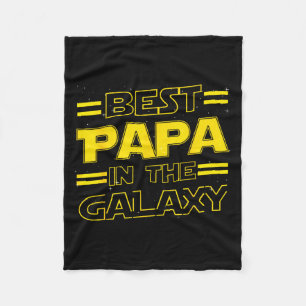 Papa In The Galaxy Funny Fathers Day Gift For Men  Fleece Blanket