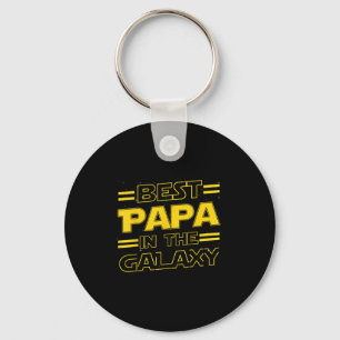 Papa In The Galaxy Funny Fathers Day Gift For Men  Keychain