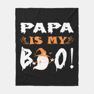 Papa Is My Boo Happy Halloween Fleece Blanket