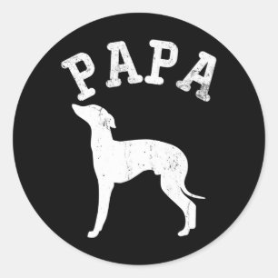Papa Italian Greyhound Funny Gift Dad Classic Round Sticker