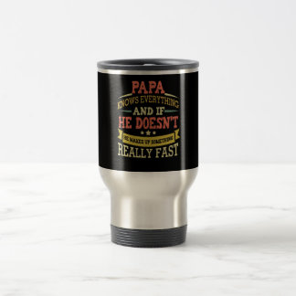 Papa Knows Everything If He Doesn't Know Travel Mug