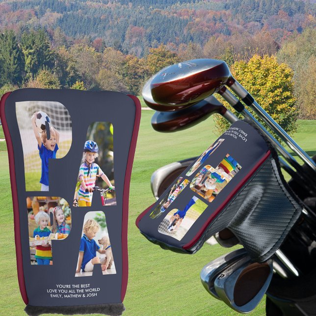 PAPA Letter Cutout Photo Collage Putter Head Cover (Creator Uploaded)