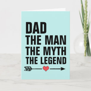 PAPA L'HOMME MYTH LÉGENDE CARTE D'ANNIVERSAIRE