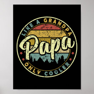 Papa Like A Grandpa Only Cooler Fun Fathers Day Poster