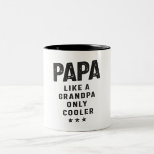 Papa Like a Grandpa Only Cooler - Grandpa  Two-Tone Coffee Mug