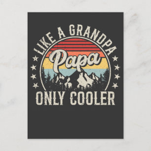 Papa Like a Grandpa Only Cooler Retro Postcard