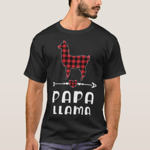Papa Llama Christmas Red Plaid Buffalo Family Matc T-Shirt