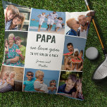 Papa Love you to the Rough and Back 8 Photo Green Throw Pillow<br><div class="desc">Say, we love you Papa with a photo pillow which you can customize with 8 of your favourite photos or instagram pictures. The cute wording is fully editable and currently reads "papa we love you to the rough & back" - perfect for a golf dad! You can also add your...</div>
