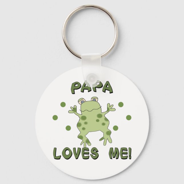 Papa Loves Me Frog Keychain (Front)