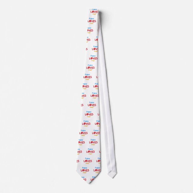 Papa Loves Me T-shirts and Gifts Tie (Front)