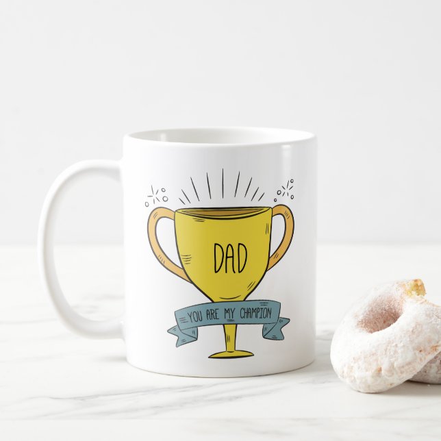 Papa Ma Fête des pères Champion | Café Mug (Avec donut)