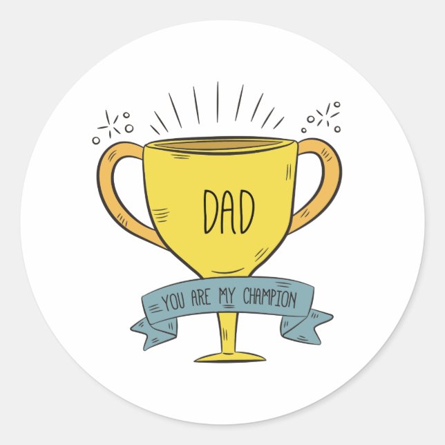 Papa Ma Fête des pères Champion | Sticker (Devant)