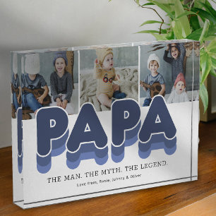 Papa Man Myth Legend Photo Block