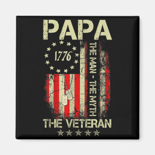 Papa man myth the veteran - fathers day flagPapa m Magnet