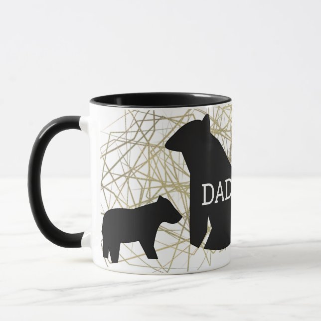 Papa Minimaliste Ours Mug Abstrait Phuile (Gauche)