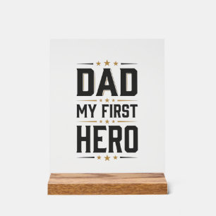 Papa Mon Premier Héros Vintage Typographie Concept