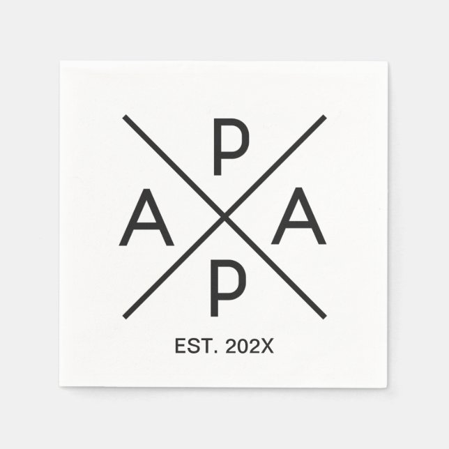 PAPA Monogram Design Napkin (Front)